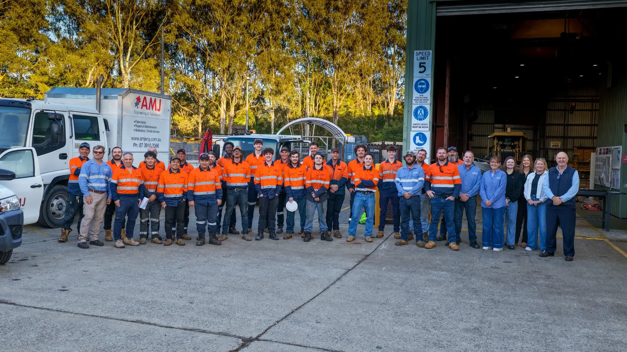 The AMJ Engineering & Fabrication team at our Tingalpa workshop