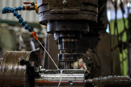 Precision machining of a steel component in the AMJ workshop